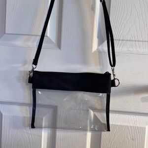 Transparent Crossbody Bag with Black Trim